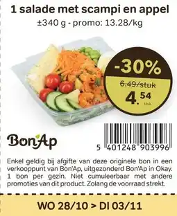 Bon Ap 1 salade met scampi en appel aanbieding