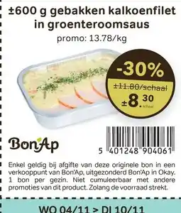 Bon Ap gebakken kalkoenfilet in groenteroomsaus aanbieding
