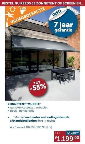 Zelfbouwmarkt Zonnetent murcia met motor met radiogestuurde afstandsbediening links + rechts aanbieding