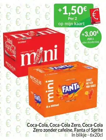 Coca-Cola, Coca-Cola Zero, Coca-Cola Zero zonder cafeïne, Fanta of Sprite