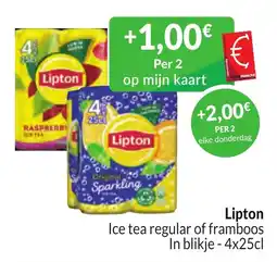 Intermarché Lipton ice tea regular of framboos aanbieding