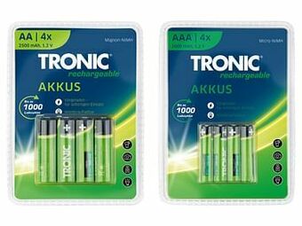 Lidl TRONIC® Oplaadbare batterijen, Ni-MH, 4 stuks aanbieding