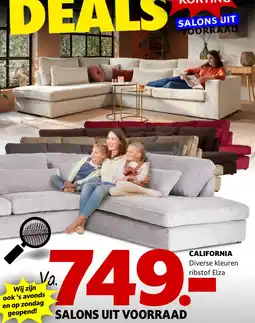 Seats and Sofas California ribstof Elza aanbieding