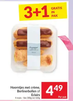 Intermarché Hoorntjes met crème, Berlinerbollen of Eclairs aanbieding