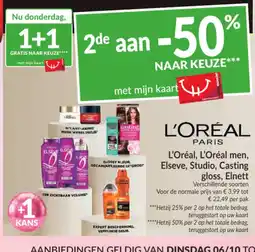 Intermarché L'Oréal Paris L'Oréal, L'Oréal men, Elseve, Studio, Casting gloss, Elnett aanbieding