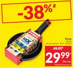 Intermarché Pyrex Optima set van 2 pannen aanbieding