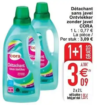 Cora Détachant sans javel ontvlekker zonder javel cora 2x2 L aanbieding