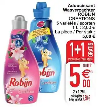 Adoucissant wasverzachter robijn 2x1.25 L