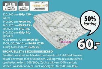 Jysk Tronfjellet 4 seizoenendekbed aanbieding