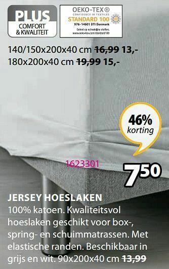 Jysk Jersey hoeslaken aanbieding