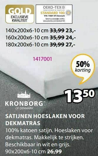 Jysk Satijnen hoeslaken voor dekmatras aanbieding