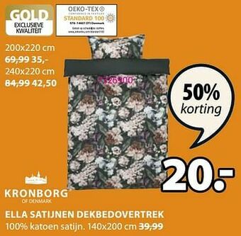 Jysk Ella satijnen dekbedovertrek aanbieding