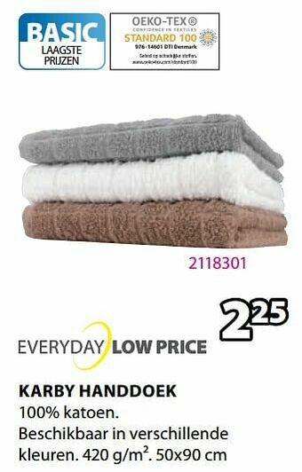 Jysk Karby handdoek aanbieding