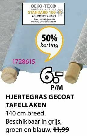 Jysk Hjertegras gecoat tafellaken aanbieding