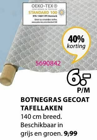 Jysk Botnegras gecoat tafellaken aanbieding