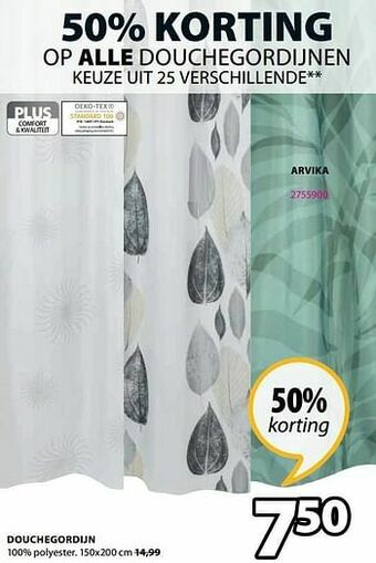 Jysk Arvika douchegordijn aanbieding