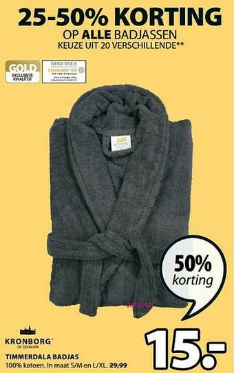 Jysk Timmerdala badjas aanbieding