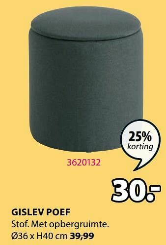 Jysk Gislev poef aanbieding