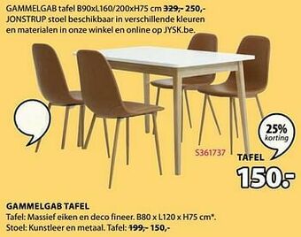 Jysk Gammelgab tafel aanbieding