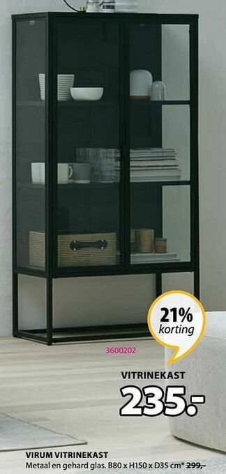 Jysk Virum vitrinekast aanbieding
