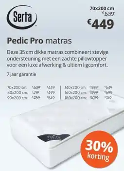Sleepworld Pedic Pro matras aanbieding