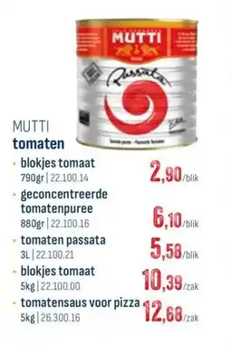Horeca totaal mutti tomaten aanbieding