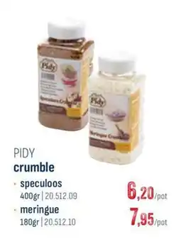 Horeca totaal Pidy crumble aanbieding