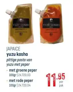 Horeca totaal yuzu kosho aanbieding