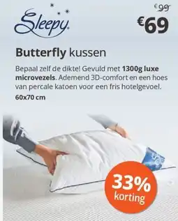Sleepworld Butterfly kussen aanbieding