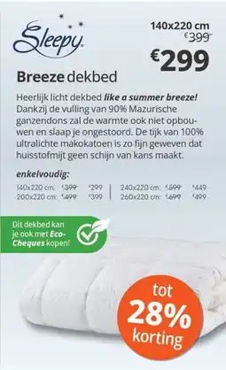 Sleepworld Sleepy Breeze dekbed aanbieding