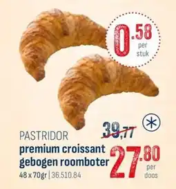 Horeca totaal Pastridor premium croissant gebogen roomboter aanbieding