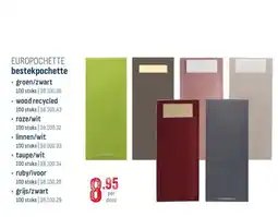 Horeca totaal Europochette bestekpochette aanbieding