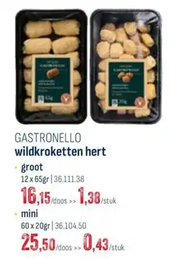 Horeca totaal gastronello wildkroketten hert aanbieding