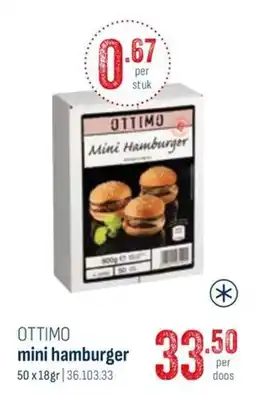 Horeca totaal Ottimo mini hamburger aanbieding