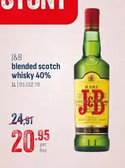 Horeca totaal J&B blended scotch whisky aanbieding