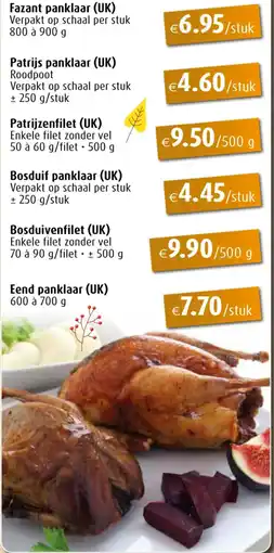 Aronde Fazant panklaar aanbieding