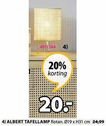 Jysk Albert tafellamp aanbieding