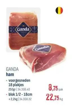 Horeca totaal Ganda ham aanbieding