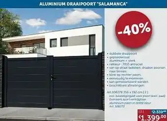 Zelfbouwmarkt Aluminium draaipoort salamanca 356 x 192 cm aanbieding