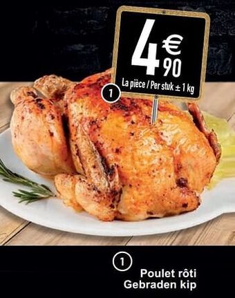 Cora Poulet rôti gebraden kip 1kg aanbieding