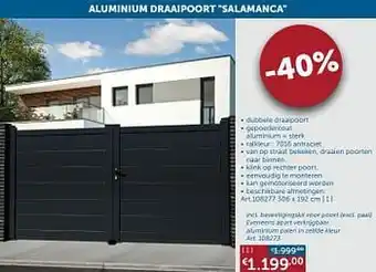 Aluminium draaipoort salamanca 306 x 192 cm
