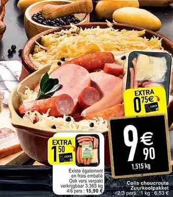 Cora Colis choucroute zuurkool pakket 1.515 kg aanbieding