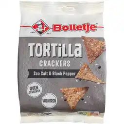 Albert Heijn Bolletje Tortilla crackers sea salt black pepper aanbieding
