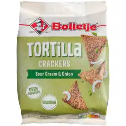 Albert Heijn Bolletje Tortilla crackers sour cream & onion aanbieding