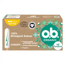 Albert Heijn o.b. Organic cotton tampons normaal aanbieding