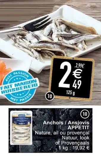 Anchois - ansjovis appetit 125 g
