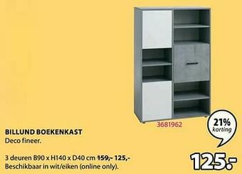 Jysk Billund boekenkast 3 deuren aanbieding