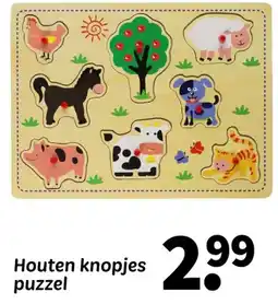 Wibra Houten knopjes puzzel aanbieding