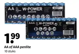 Wibra AA of AAA penlite aanbieding