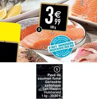 Cora Pavé de saumon fumé gerookte zalmhaas 100 g aanbieding